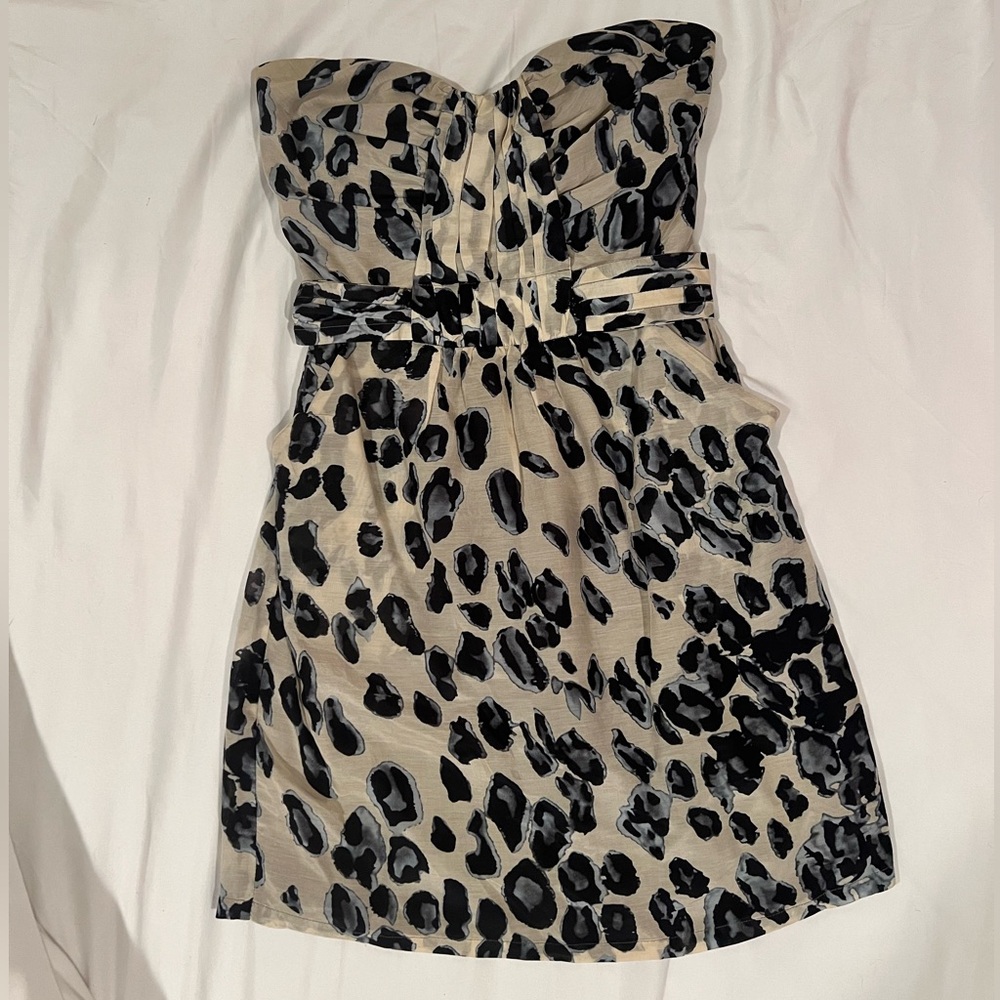 Charlie Jade XS Blue Cheetah Print Strapless Dress